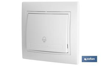 Pulsador de encastrar | Modelo Pacific | 10 A - 250 V | Cor branco - Cofan