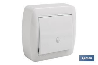 Surface mounted door bell switch | Atlantis Model | White | 10A - 250V - Cofan