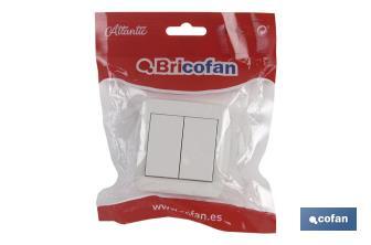 Doble Interruptor de superficie | Modelo Atlantis | Color blanco | 10 A - 250 V - Cofan