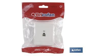 Surface mounted RJ11 telephone socket | Atlantis Model | White | 10A - 250V - Cofan