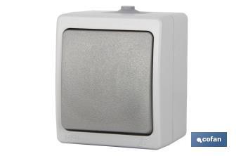 Interruttore-deviatore a tenuta stagna IP44 | Per esterni | 10 A - 250 V | Colore: grigio - Cofan