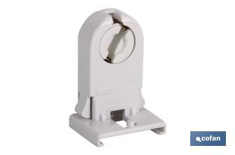 Lamp-holder for fluorescent tubes | Quick terminal installation | White | 2A 250V - Cofan