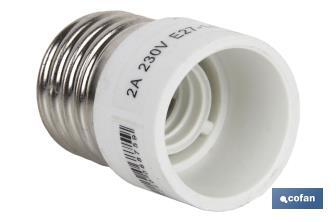 Portalámparas adaptador | Adapta de E27 a E14 | 2 A - 250 V~ - Cofan