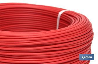 Rollo Cable Eléctrico de 100 m | H07V-K | Sección 1 x 1,5 mm2 | Color rojo - Cofan