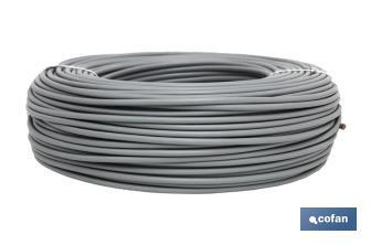 Rollo Cable Eléctrico H07V-K de 100 m | Sección de cable de varias medidas | Color: Gris - Cofan