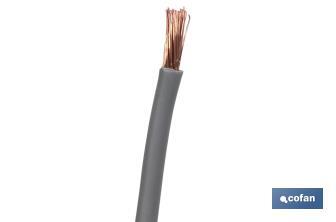 Rollo Cable Eléctrico H07V-K de 100 m | Sección de cable de varias medidas | Color: Gris - Cofan