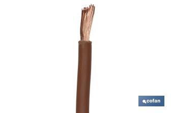 Rollo Cable Eléctrico  H07V-K de 100 m | Sección de cable de varias medidas | Color: Marrón - Cofan