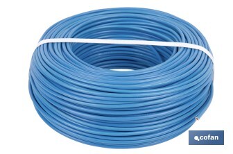 Rollo Cable Eléctrico de 100 m | H07V-K | Sección de cable de varias medidas | Color: Azul - Cofan