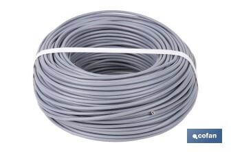 Rollo Cable Eléctrico H07V-K de 100 m | Sección de cable de varias medidas | Color: Gris - Cofan