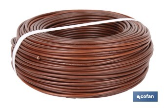 Rollo Cable Eléctrico  H07V-K de 100 m | Sección de cable de varias medidas | Color: Marrón - Cofan