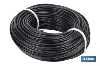 Rollo de Cable Eléctrico H07V-K | Sección de cable de varias medidas | Longitud: 100 m | Color: Negro - Cofan