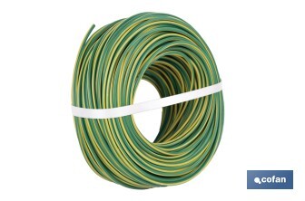 Rollo Cable Eléctrico de 100 m H07V-K | Sección de cable en varias medidas | Color: Verde - Cofan