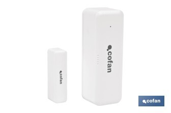 Sensor inteligente para puertas y ventanas | Conexión WiFi y Bluetooth | Funciona con aplicación Smart Life o Tuya | Compatible con Alexa y Google | Protección antirrobo - Cofan