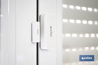 Sensor inteligente para puertas y ventanas | Conexión WiFi y Bluetooth | Funciona con aplicación Smart Life o Tuya | Compatible con Alexa y Google | Protección antirrobo - Cofan