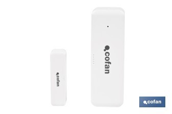 Sensor inteligente para puertas y ventanas | Conexión WiFi y Bluetooth | Funciona con aplicación Smart Life o Tuya | Compatible con Alexa y Google | Protección antirrobo - Cofan