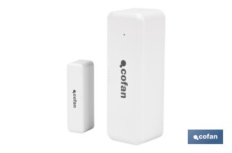 Sensor inteligente para puertas y ventanas | Conexión WiFi y Bluetooth | Funciona con aplicación Smart Life o Tuya | Compatible con Alexa y Google | Protección antirrobo - Cofan