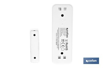 Sensor inteligente para puertas y ventanas | Conexión WiFi y Bluetooth | Funciona con aplicación Smart Life o Tuya | Compatible con Alexa y Google | Protección antirrobo - Cofan