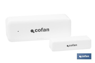 Sensor inteligente para puertas y ventanas | Conexión WiFi y Bluetooth | Funciona con aplicación Smart Life o Tuya | Compatible con Alexa y Google | Protección antirrobo - Cofan