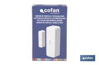 Sensor inteligente para puertas y ventanas | Conexión WiFi y Bluetooth | Funciona con aplicación Smart Life o Tuya | Compatible con Alexa y Google | Protección antirrobo - Cofan