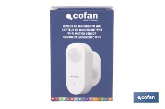 Sensor de movimiento inteligente | Conexión WiFi y Bluetooth | Funciona con aplicación Smart Life o Tuya | Compatible con Alexa y Google | Seguridad en el hogar - Cofan