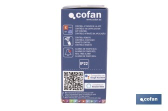 Sensor de movimiento inteligente | Conexión WiFi y Bluetooth | Funciona con aplicación Smart Life o Tuya | Compatible con Alexa y Google | Seguridad en el hogar - Cofan