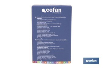 Sensor de movimiento inteligente | Conexión WiFi y Bluetooth | Funciona con aplicación Smart Life o Tuya | Compatible con Alexa y Google | Seguridad en el hogar - Cofan