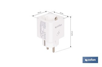 Ficha inteligente com ligação WiFi e Bluetooth | Aplicação Smart Life ou Tuya | Compatível com Alexa e Google | Controlo remoto | Com proteção infantil - Cofan