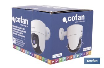 Cámara de seguridad inteligente con WiFi | Con control remoto, audio bidireccional y amplio ángulo de visión - Cofan