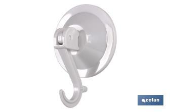 Suction pad hanger with safety hook. Diameter: 77mm - Cofan