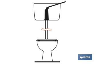 Flush Toilet Valve for High Level Cistern with Bracket and Lever | Polypropylene | Easy to install | High Quality Flush Valve - Cofan