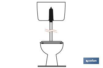 Mécanisme WC pour Citerne de Réservoir Haut avec Base | Fabriqué en Polypropylène | Facile à Installer - Cofan