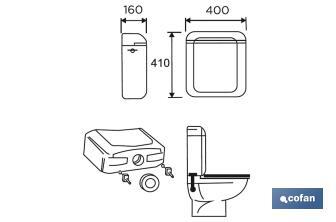 Close-Coupled Cistern | Complete Cistern | Flush Interruption | Eiras Model | ABS - Cofan