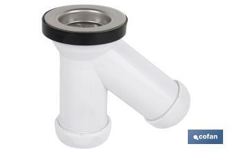 Sifão em forma de "Y" | Com saída de 40 mm | Válvula para lavatório e bidé Ø70 | Fabricado em Polipropileno - Cofan
