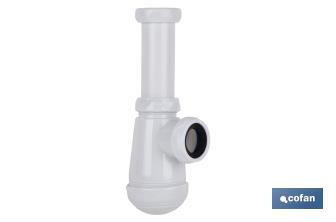 Bottle Trap | With Ø40mm Outlet | With 1" 1/2 x 70 Fitting | Basin and Bidet Valve | Polypropylene - Cofan