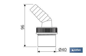 Raccord | Dimensions : Ø40 mm | Avec Prise pour Appareils Électroménagers | Fabriqué en PVC - Cofan