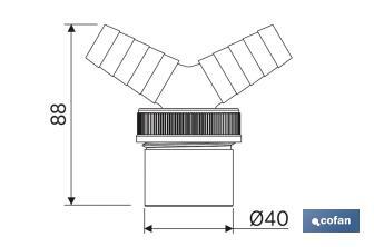 Raccord | Dimensions : Ø40 mm | Avec Prise pour Appareils Électroménagers | Fabriqué en PVC - Cofan