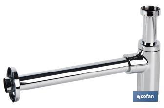 Bottle Trap | Extensible Siphon | Cylindrical Chrome siphon | Horizontal Outlet of 330mm in length and Ø32mm - Cofan