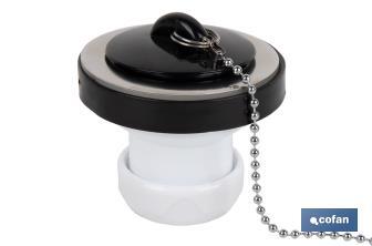 Valve for Basin and Bidet | Polypropylene | Size: 1" 1/4 or 1" 1/2 | Screw, Plug and Chain with Two Rings Included - Cofan