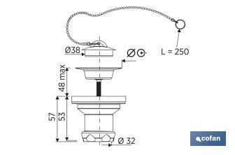 Válvula para Lavabo y Bidé | Fabricada en Polipropileno | Medidas: 1" 1/4 o 1" 1/2 - Cofan