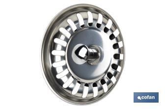 Strainer Plug with Filter | Stainless Steel | Diameter of 80mm - Cofan