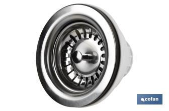 Sink Valve | Polypropylene | Size: 1" 1/2 x 115 | Stainless Steel Strainer Plug | High Drainage Capacity | Polypropylene - Cofan