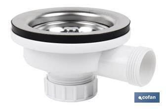 Sink Valve | Size: 1" 1/2 x 115 | Stainless Steel Strainer Plug and Screw | 2 Overflow Pipe Models | Polypropylene - Cofan