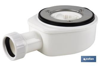 Extra Flat Waste Trap for Shower Tray | Ø40mm Outlet | Ø32mm Conical Reduction Gasket | Without Trim plate - Cofan