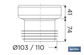 Canhão de sanita reto | Fabricado em EVA | Saída Ø110 mm | Garante uma durabilidade perfeita - Cofan