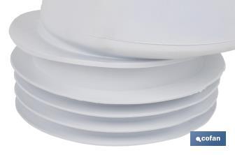 Manguito de Conexión | Excéntrica para Inodoro | Salida de Ø110 mm | Fabricado de EVA - Cofan