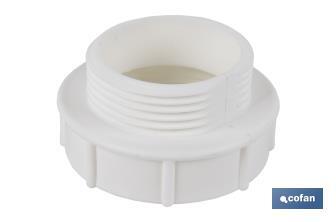 Adaptador Convertidor 1" 1/4 macho - 1" 1/2 hembra | Para aplicar a tubo flexible | Accesorio de Fontanería - Cofan