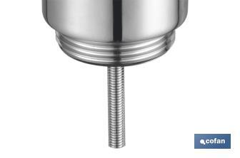 Válvula Click-Clack | Fabricada en Latón Cromado | Rosca 1" 1/4 | Incluye Tapón Grande de Ø63 mm - Cofan