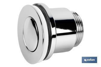 Válvula Click-Clack | Fabricada em latão Cromado | Rosca 1" 1/4 | Inclui Tampa Pequena de Ø37 mm - Cofan