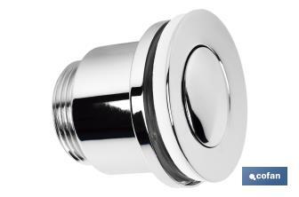 Válvula Click-Clack | Fabricada en Latón Cromado | Rosca 1" 1/4 | Incluye Tapón Pequeño de Ø37 mm - Cofan