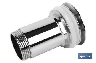 Válvula Click-Clack Longa | Fabricada em latão Cromado | Rosca 1" 1/4 | Inclui Tampa Grande de Ø63 mm - Cofan